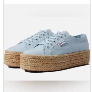 Light Blue Superga Espadrille platform 7.5